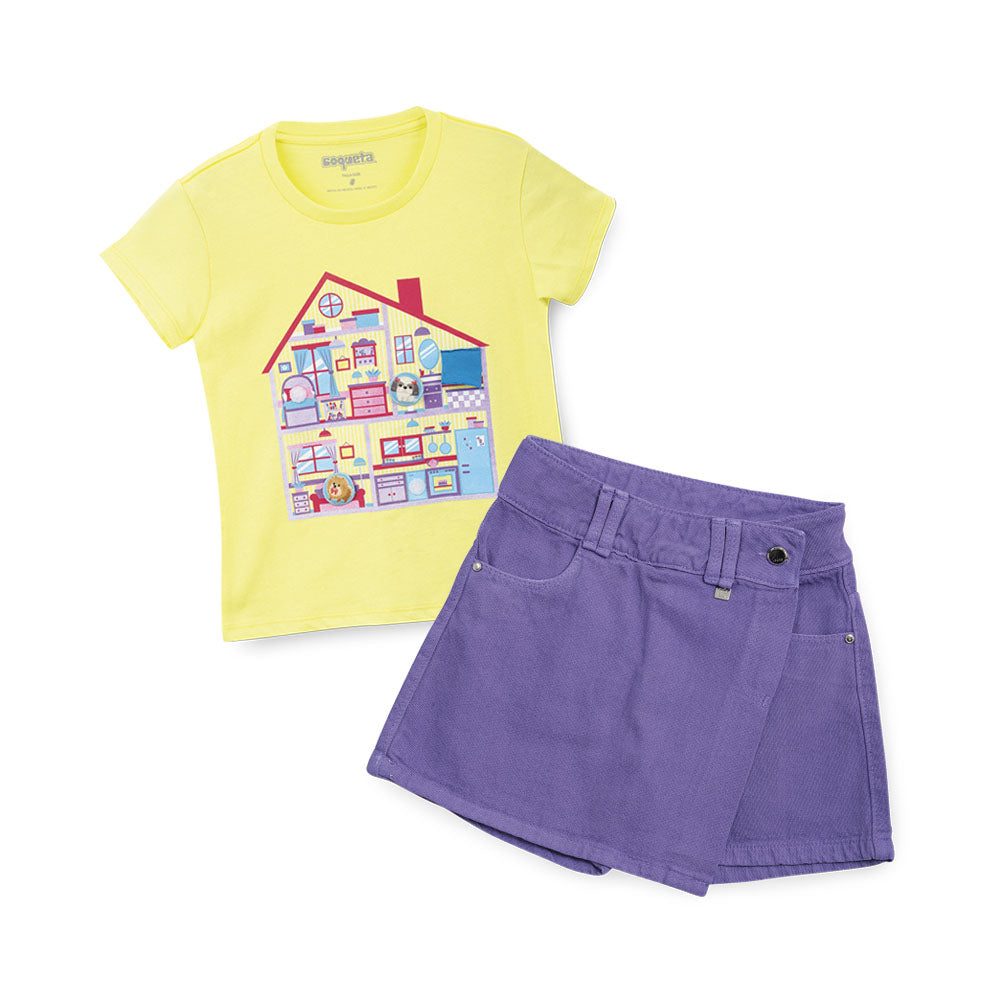 SHORT FALDA 38 MORADO