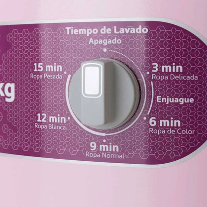 Lavadora 15kg Manual de Una tina redonda Rosa