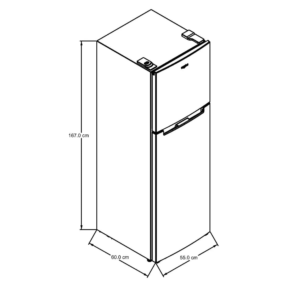 Refrigerador Xpert Inverter 9 pies cúbicos Top Mount 2 puertas Gris