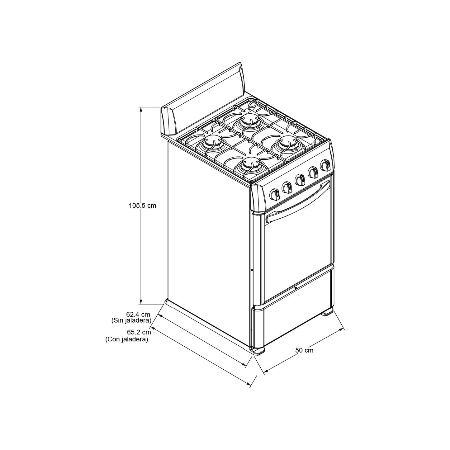 Estufa Al Piso Gas Acros 20" NAW1001S