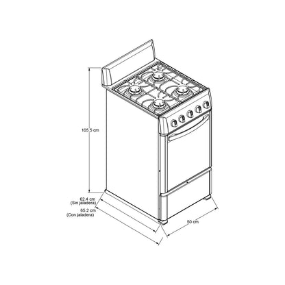 Estufa Al Piso Gas Acros 20" NAW1001S