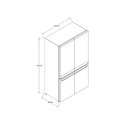 Refrigerador French Door Counter-Depth Quattro con Flexi Freeze 593 L / 21 p³ Acero Inoxidable WRQ551SNJZ